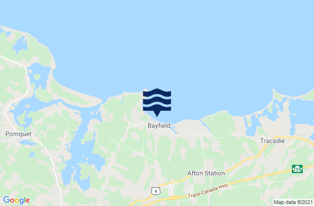 Mapa de mareas Bayfield Beach, Canada