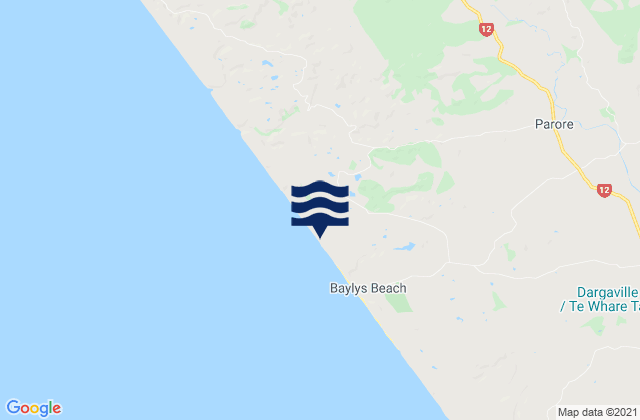 Mapa de mareas Baylys Beach, New Zealand