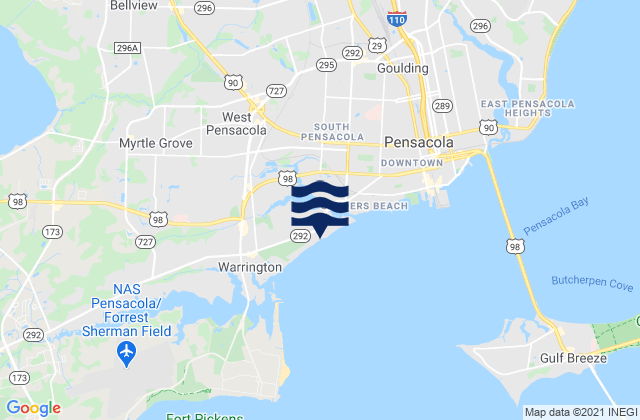 Mapa de mareas Bayou Chico, United States