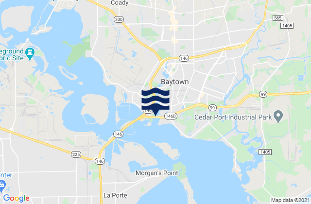 Mapa de mareas Baytown, United States