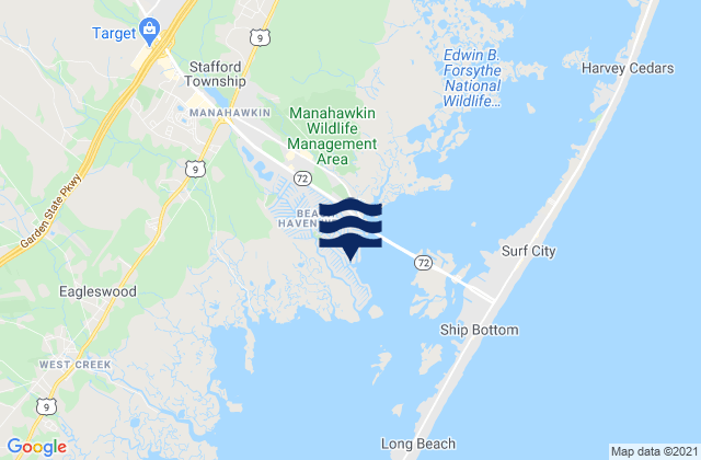 Mapa de mareas Beach Haven West, United States