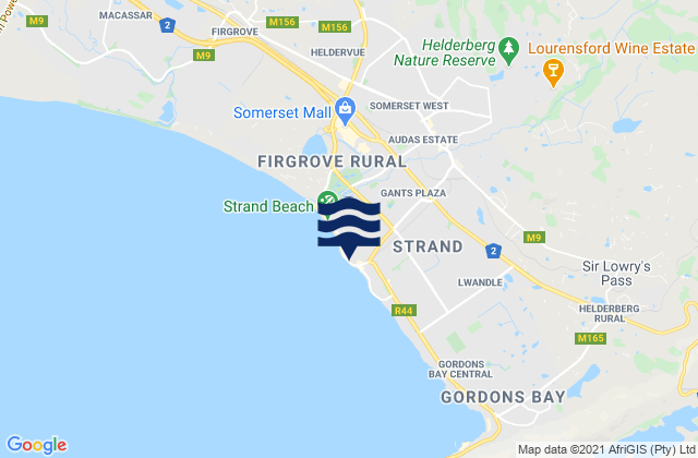 Mapa de mareas Beach Road, South Africa