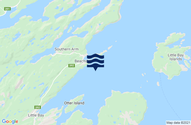 Mapa de mareas Beachside, Canada