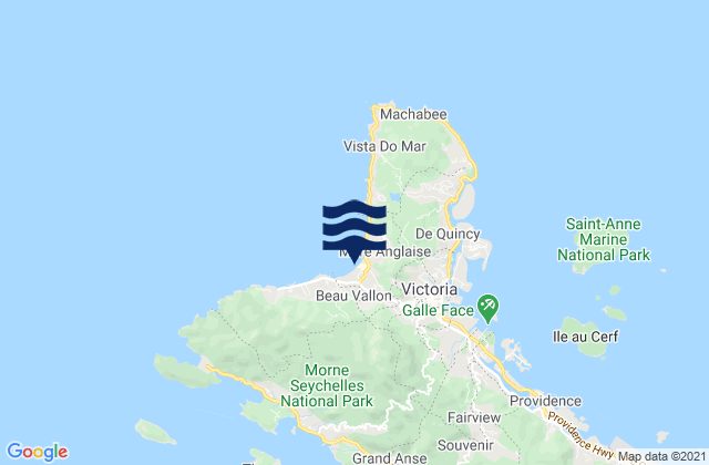 Mapa de mareas Beau Vallon, Seychelles