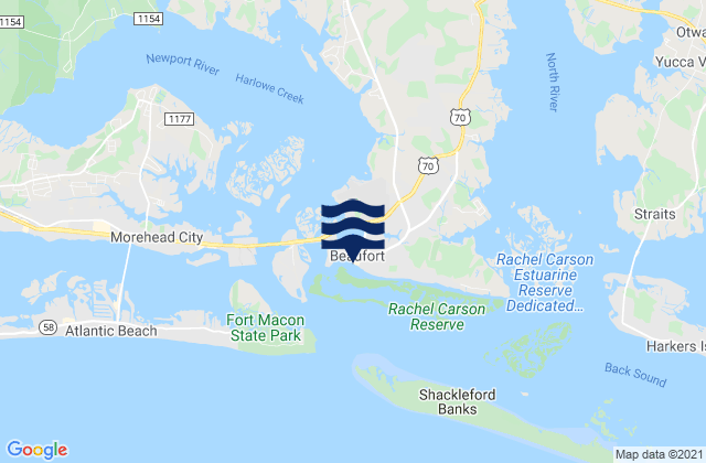 Mapa de mareas Beaufort, United States
