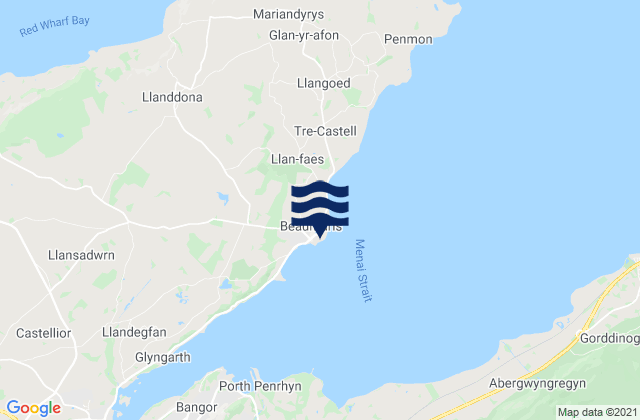 Mapa de mareas Beaumaris Beach, United Kingdom