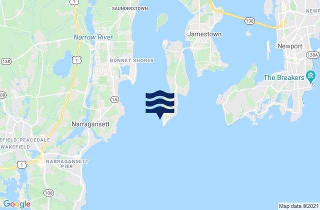 Mapa de mareas Beavertail Point, United States