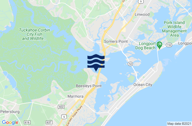 Mapa de mareas Beesleys Point, United States