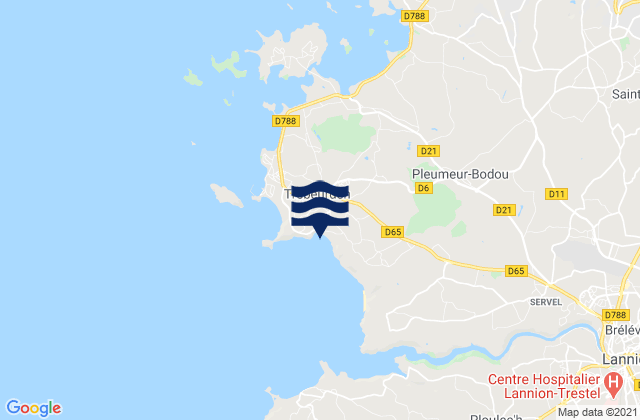 Mapa de mareas Beg Leguer, France