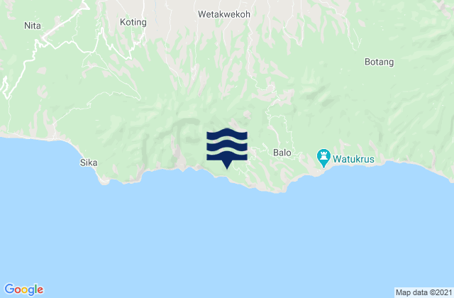 Mapa de mareas Bei, Indonesia