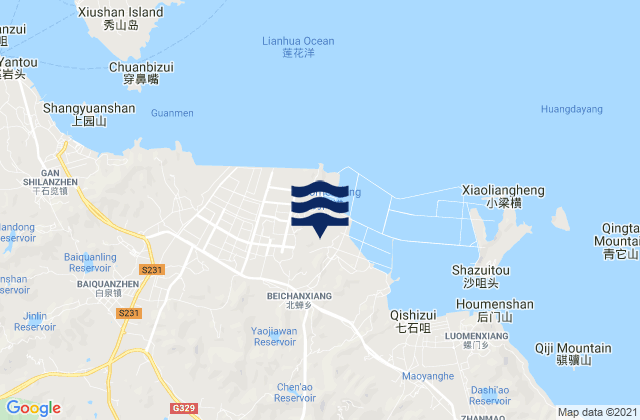 Mapa de mareas Beichan, China