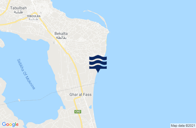 Mapa de mareas Bekalta, Tunisia