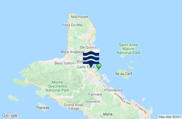 Mapa de mareas Bel Air, Seychelles