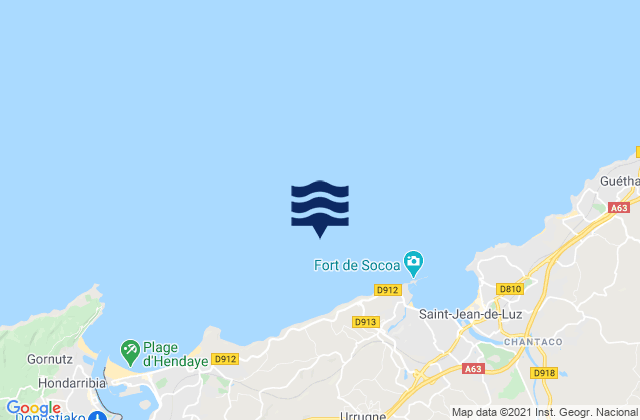 Mapa de mareas Belharra Perdun, Spain