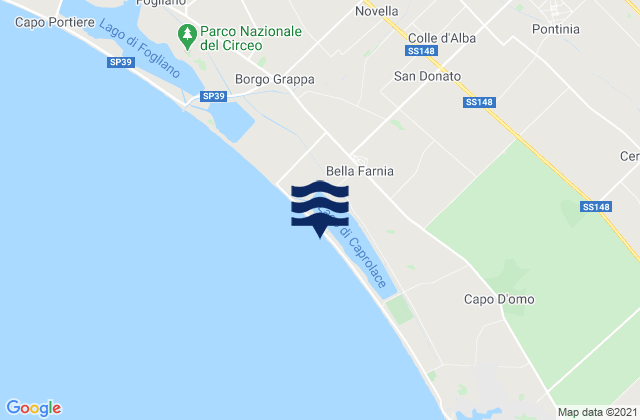 Mapa de mareas Bella Farnia, Italy