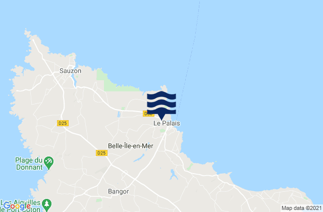 Mapa de mareas Belle Ile - Les Donnants, France