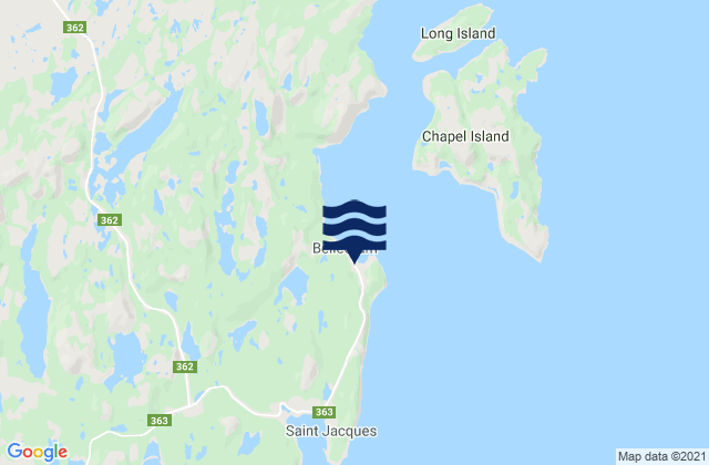 Mapa de mareas Belleoram Harbour, Canada