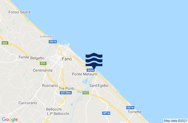 Mapa de mareas Bellocchi, Italy