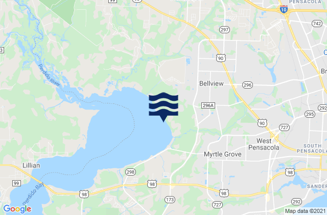 Mapa de mareas Bellview, United States