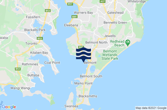 Mapa de mareas Belmont Bay, Australia