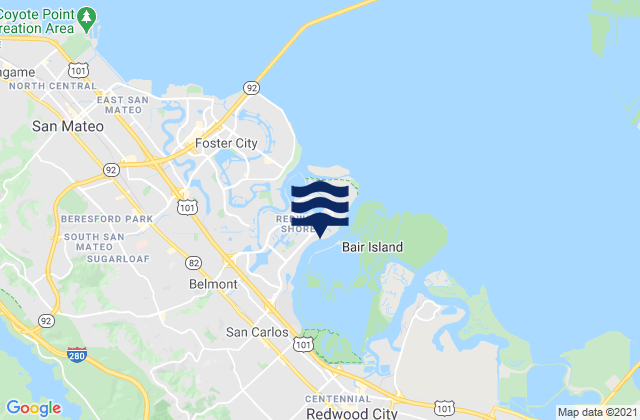 Mapa de mareas Belmont, United States