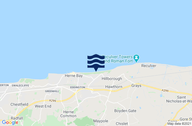 Mapa de mareas Beltinge Bay, United Kingdom
