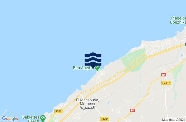 Mapa de mareas Ben Arayba, Morocco