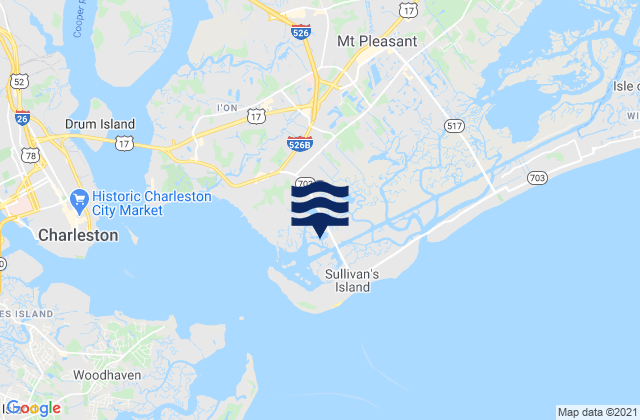 Mapa de mareas Ben Sawyer Bridge, United States