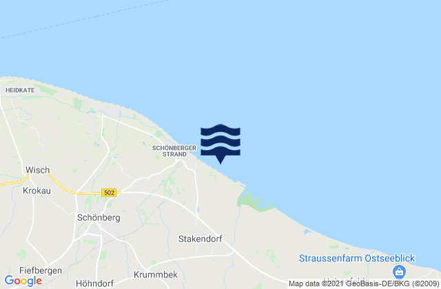 Mapa de mareas Bendfeld, Germany