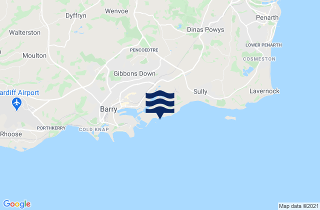 Mapa de mareas Bendricks Beach, United Kingdom