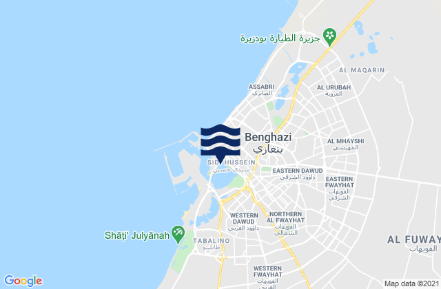 Mapa de mareas Benghazi, Libya