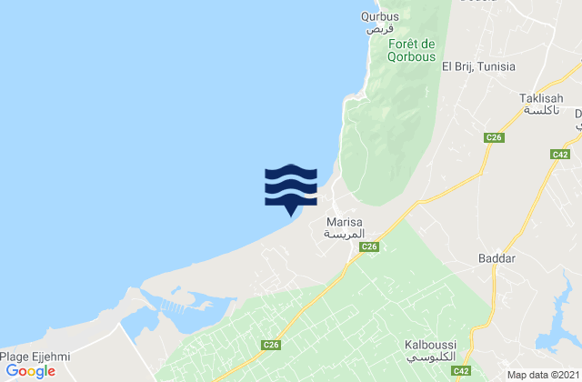 Mapa de mareas Beni Khalled, Tunisia