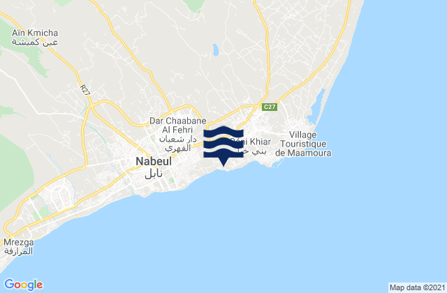 Mapa de mareas Beni Khiar, Tunisia