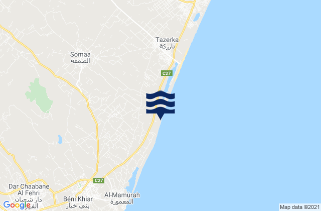 Mapa de mareas Beni Khiar, Tunisia
