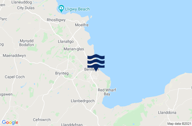 Mapa de mareas Benllech, United Kingdom