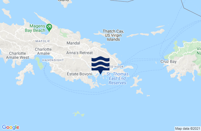 Mapa de mareas Benner Bay, Saint Thomas, U.S. Virgin Islands