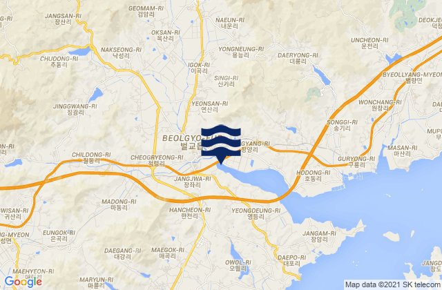 Mapa de mareas Beolgyo, South Korea