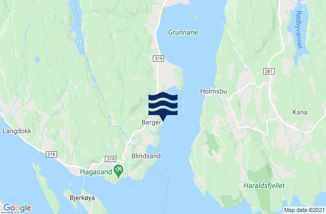 Mapa de mareas Berger, Norway