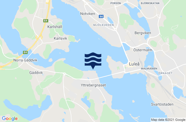 Mapa de mareas Bergnäset, Sweden