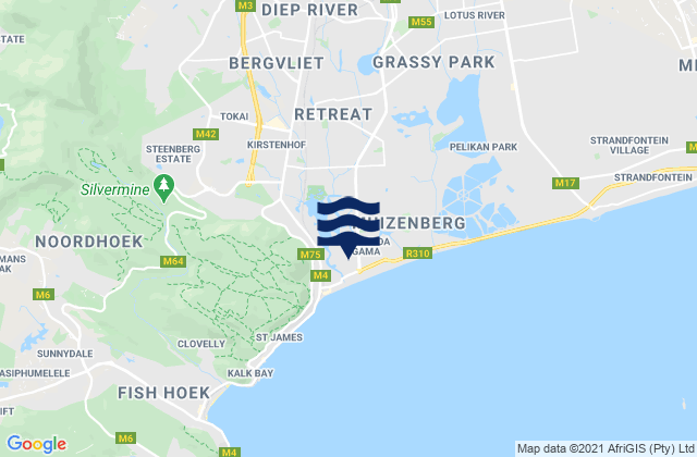 Mapa de mareas Bergvliet, South Africa