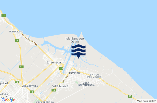Mapa de mareas Berisso, Argentina