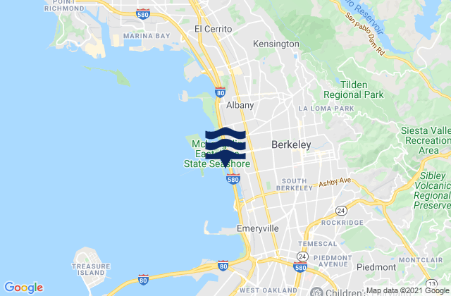 Mapa de mareas Berkeley, United States