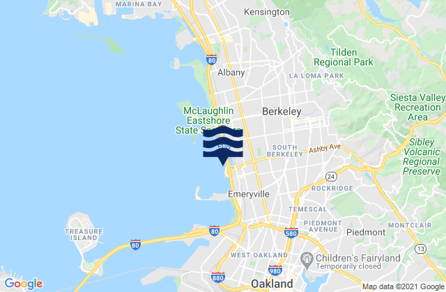 Mapa de mareas Berkeley Yacht Harbor .9 mi S, United States