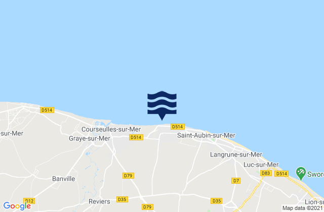 Mapa de mareas Bernières-sur-Mer, France