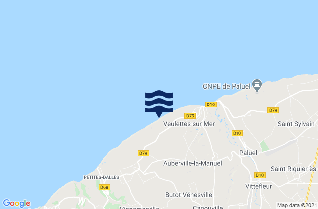 Mapa de mareas Bertheauville, France