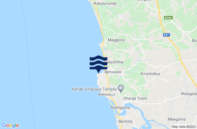 Mapa de mareas Beruwala Point, Sri Lanka