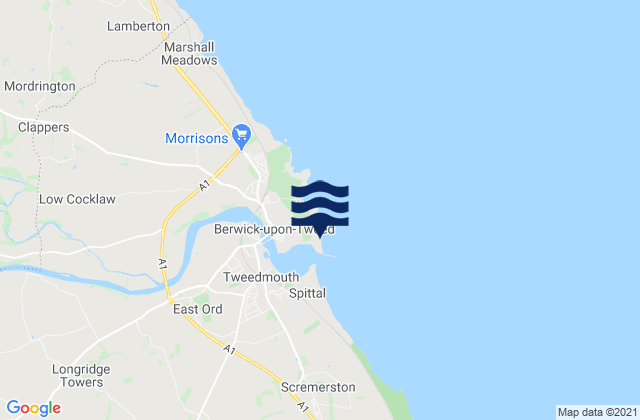 Mapa de mareas Berwick Beach, United Kingdom