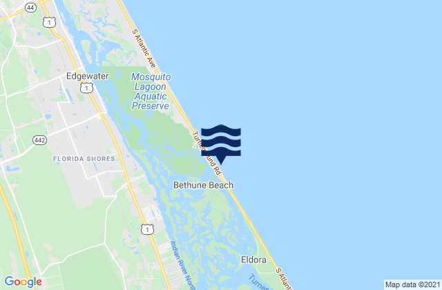 Mapa de mareas Bethune Beach, United States