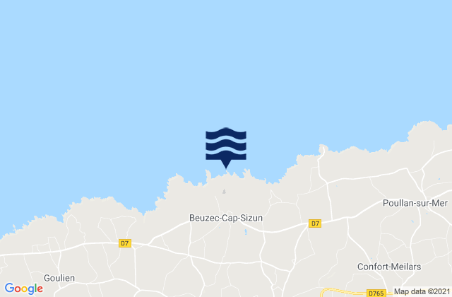 Mapa de mareas Beuzec-Cap-Sizun, France