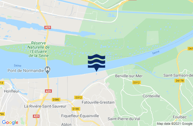 Mapa de mareas Beuzeville, France